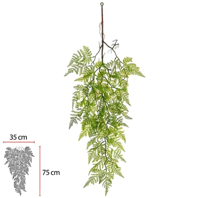 Planta Artifical Samambaia Pendurar Florarte com Print Verde 90cm 3001 (MP)