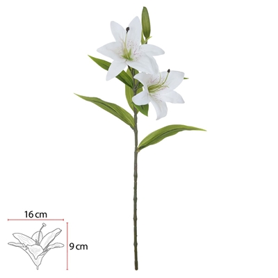 Lírio Artificial Florarte 78cm Branco (MP)