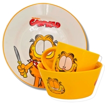 Kit Alimentação  Zonacriativa Garfield  Box Cerâmica 3 Peças (MP)