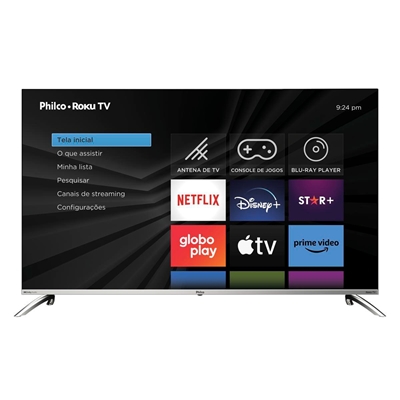 Smart TV 50" Philco Roku 4K Led Dolby Aúdio PTV50G7PR2CSB