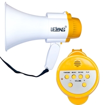 Megafone Lelong Branco E Amarelo LE-997 (MP)
