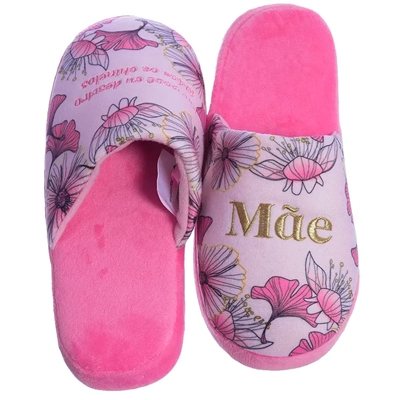 Pantufa Chinelo Zonacriativa Mãe Floral 36/38 M (MP)