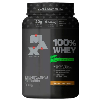 100% Whey Concentrado Max Titanium Ramon Dino Caramelo Macchiato 900g (MP)