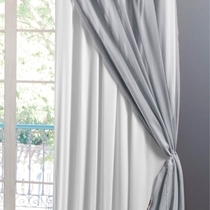 Cortina Branyl Lina Voil Liso Com Forro Tecido Blackout 70% 180x260cm Cinza (MP)