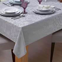 Toalha De Mesa Branyl Jacquard Mila 140x140cm Prata (MP)