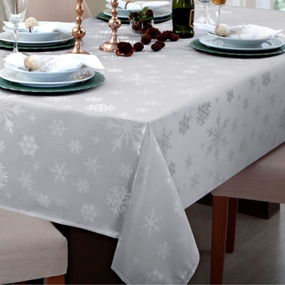 Toalha De Mesa Branyl Impermeável Snow 140x140cm Prata (MP)