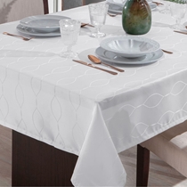 Toalha De Mesa Branyl Impermeável Viena 140x140cm Branco (MP)