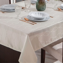 Toalha De Mesa Branyl Impermeável Viena 140x140cm Pérola (MP)