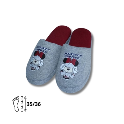 Pantufa Infantil 35/36 Disney Minnie Mouse Cinza 5836 (MP)