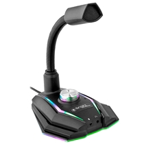 Microfone Gamer Bright USB Preto RGB 604 (MP)