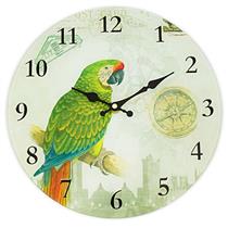 Relógio De Parede Latcor Ilustração Arara Verde - LA3-B4593