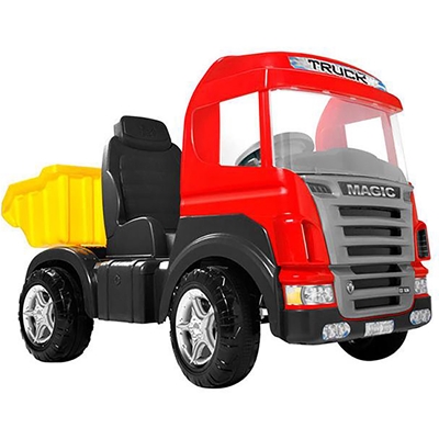 Caminhão de Brinquedo Magic Toys Truck 9300 Plástico com Pedal Vermelho